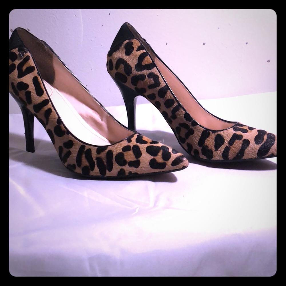Calvin Klein Ponyhair Leopard Pumps - Size 10